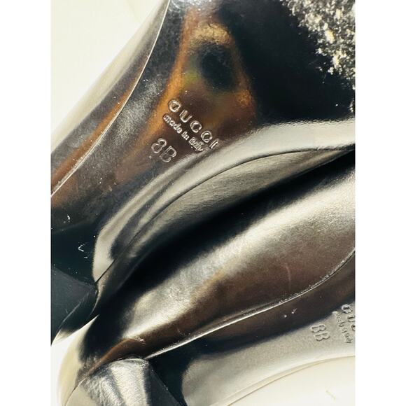 Gucci Black Leather Pointed Toe Sock Boots Size 8B – Stiletto Heel Knee High - Picture 2 of 8